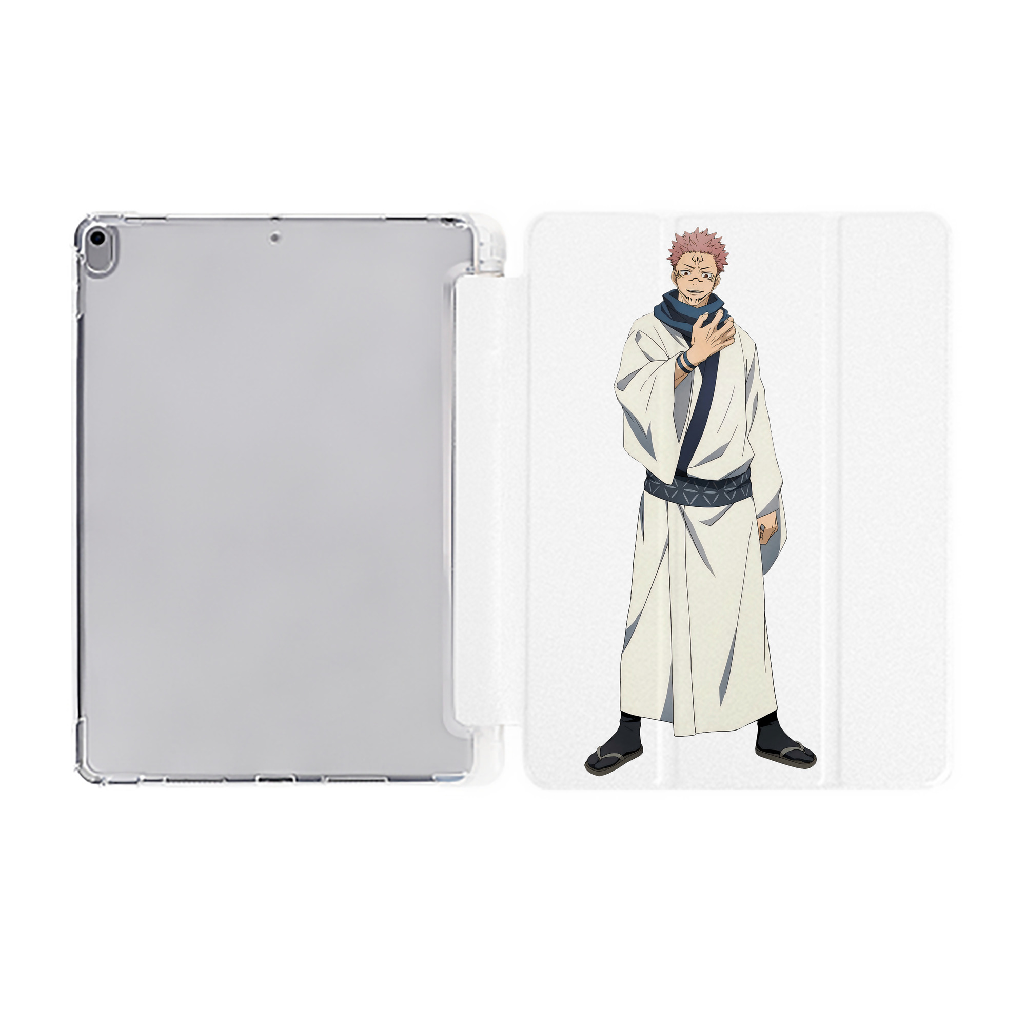 （画像用） 呪術廻戦 Jujutsu Kaisen IPad ケース ペン収納付き 三つ折りスタンド PUレザー×シリコン 対応機種9.5/10.5/10.9インチ